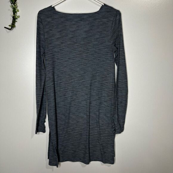 Pure + Good Blue Gray Drape Neck Long Sleeve Tunic Top - Picture 11 of 11
